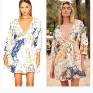 Agua Bendita Dress Womens  Alex Kai Mini Babydoll Swim Cover Up Resort NEW